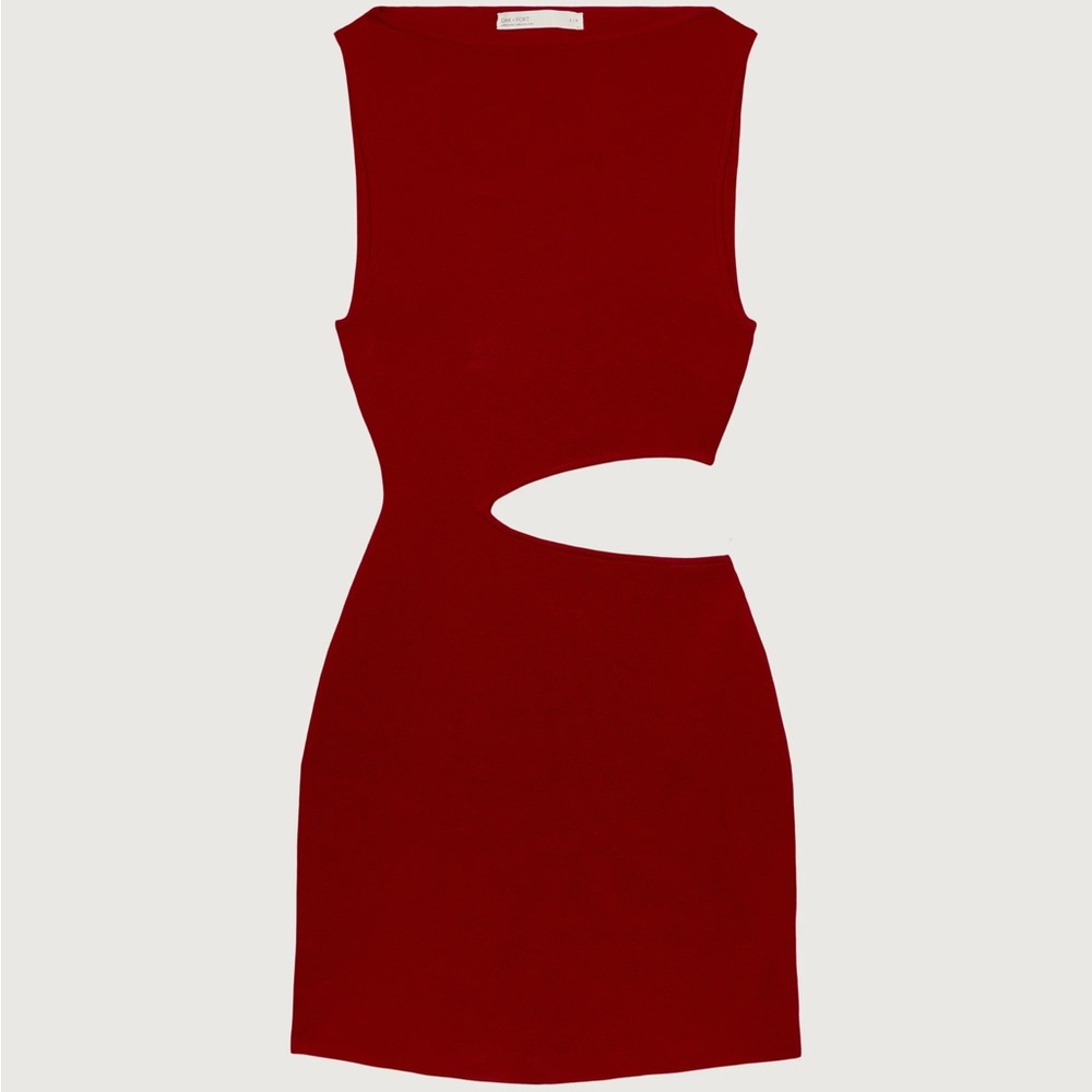NWT ONE SHOULDER KNIT MINI DRESS WITH CUTOUT